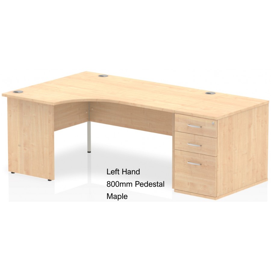 Rayleigh Panel End Desk with 800 Deep Pedestal Set